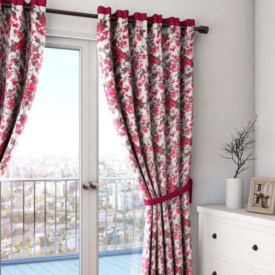 SWAYAM Floral Print Window Curtain - 137 x 152 cm