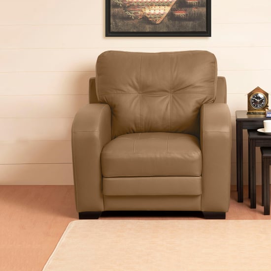 Vista Half Leather 1-Seater Sofa - Beige