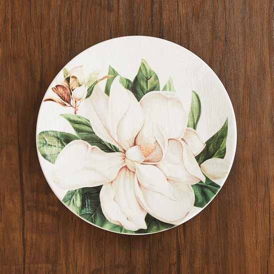Magnolia Floral Side Plate - Ceramic - 23 m x 2 cm -Green