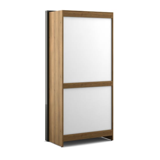 Quadro 2-Door Wardrobe with Mirror - Brown