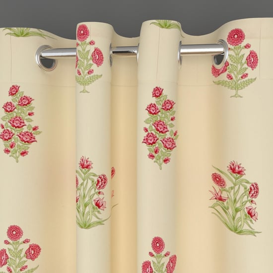 Saddle Floral Print Window Curtain Pair - 120 x 160 cm