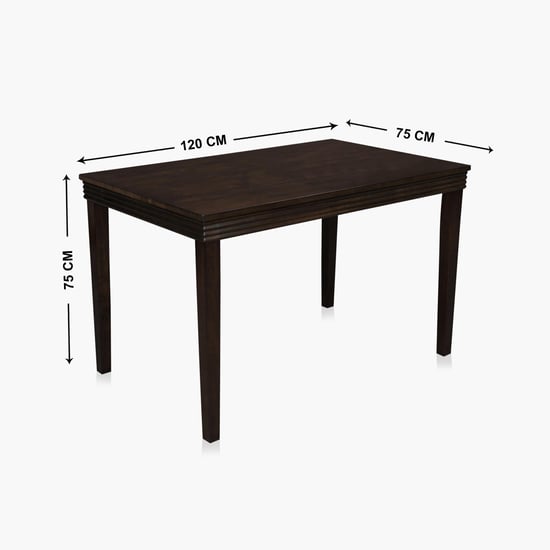 Erin 4-Seater Dining Table Set with Chairs - Brown