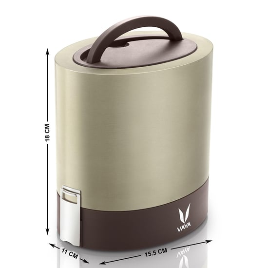 Vaya Tyffyn 3-Container Stainless Steel Lunch Box with Bagmat