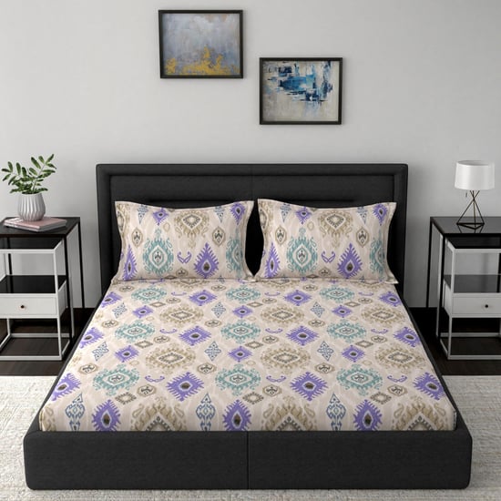 MASPAR Tranquility Flow 3-Pc. Printed Double Bedsheet Set - 2.24 x 2.75m