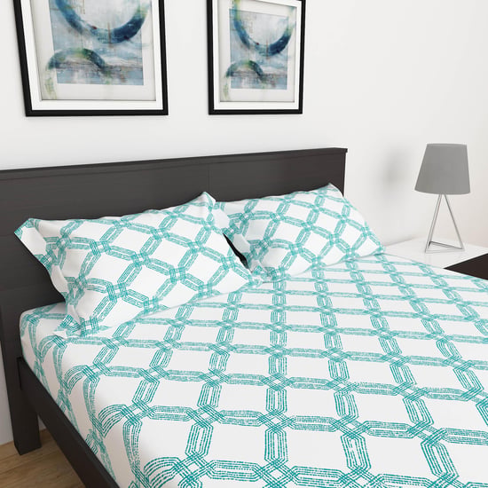 My Bedding 3-Piece Solid King Size Fitted Bedsheet Set - 180 x 195 cm