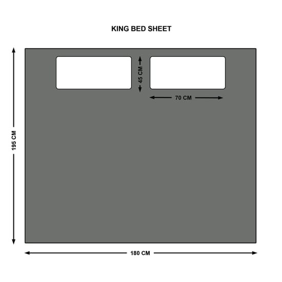 My Bedding 3-Piece Solid King Size Fitted Bedsheet Set - 180 x 195 cm