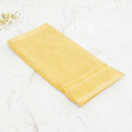 Colour Connect Solid Single Pc. Face Towel - 30 cm x 30 cm - Cotton - Yellow - 450 GSM 