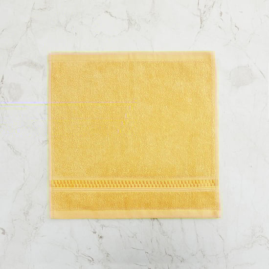 Colour Connect Solid Single Pc. Face Towel - 30 cm x 30 cm - Cotton - Yellow - 450 GSM 
