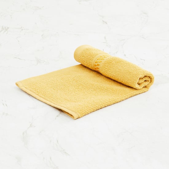 Colour Connect Solid Single Pc. Face Towel - 30 cm x 30 cm - Cotton - Yellow - 450 GSM 
