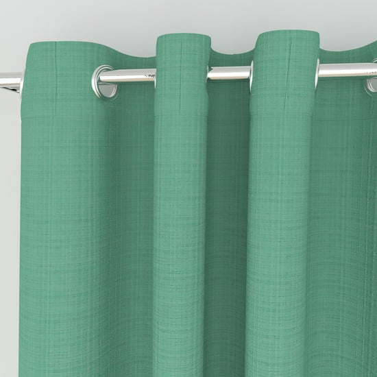 Colour Connect Textured Semi-Blackout Polyester Door Curtain - 110 x 225 cm Blue