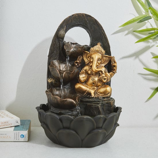 Alpine Polyresin Ganesha Fountain - 27x27x40cm