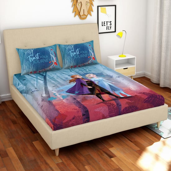 SPACES Kids 3-Piece Frozen Print Double Bedsheet Set- 228 x 274 cm