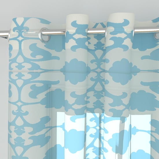 Magical Indulgence Blue Printed Sheer Door Curtain-110x 270cm