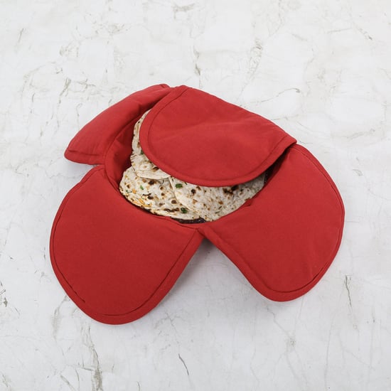 Colour Connect Solid Bread Baskets - Cotton - Bread Basket 13 cm  H x 22 cm  diameter -Red