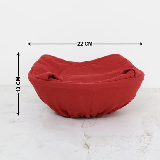 Colour Connect Solid Bread Baskets - Cotton - Bread Basket 13 cm  H x 22 cm  diameter -Red