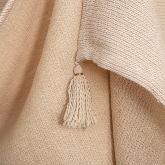 Marshmallow Beige Soft Textured Light Weight Throw - 200x135cm