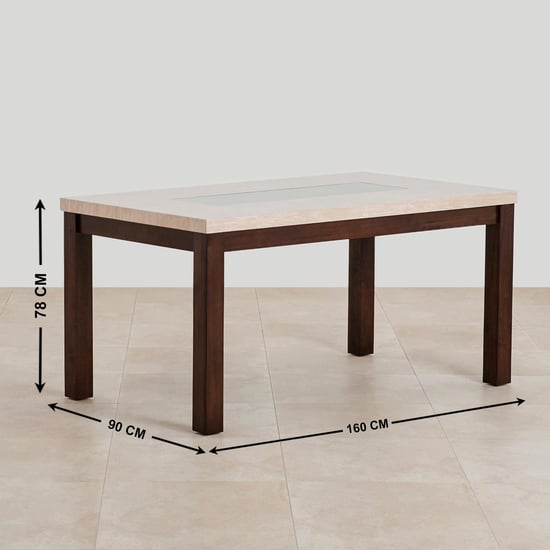 Harmony Sia Faux Marble Top 6-Seater Dining Table - Beige