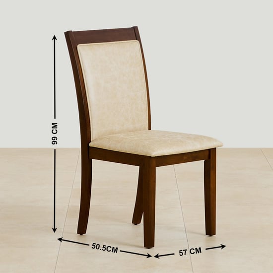 Harmony Sia Set of 2 Faux Leather Dining Chairs - Beige