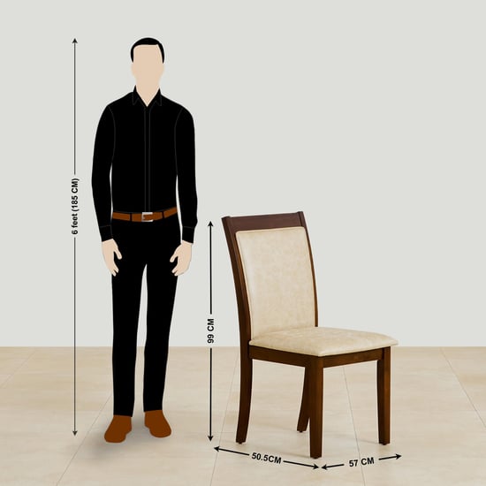 Harmony Sia Set of 2 Faux Leather Dining Chairs - Beige