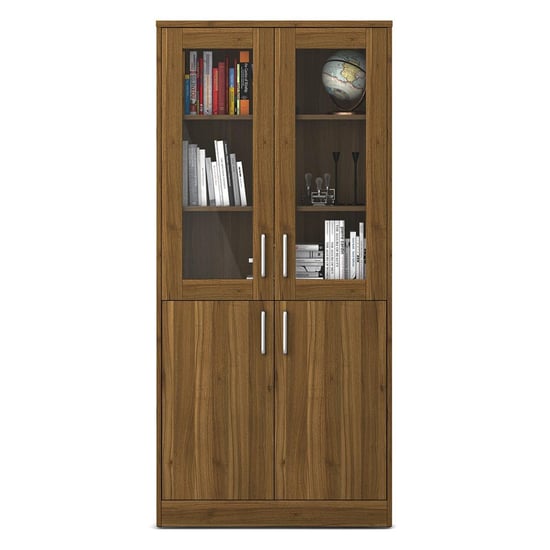 Quadro 4-Door Book Cabinet - Brown