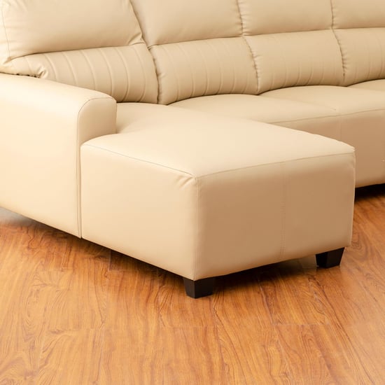 Albury Faux Leather 3-Seater Left Corner Sofa with Chaise - Beige