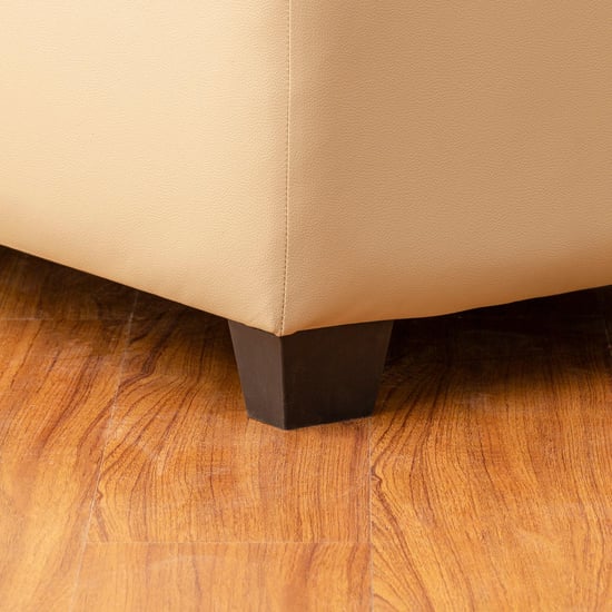 Albury Faux Leather 3-Seater Left Corner Sofa with Chaise - Beige