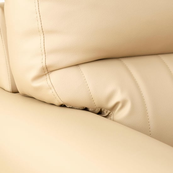 Albury Faux Leather 3-Seater Left Corner Sofa with Chaise - Beige