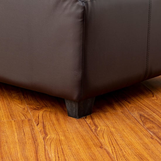 Albury Faux Leather 3-Seater Left Corner Sofa with Chaise - Brown