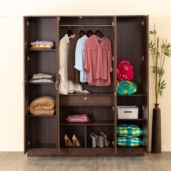 Helios Lewis 4-Door Wardrobe - Brown
