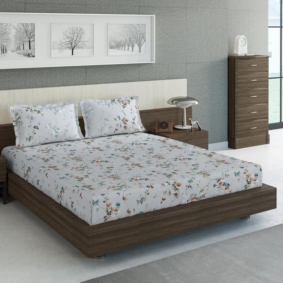 D'DECOR Vista Collection Printed 3-Pc. Double Bedsheet Set - 2.29 x 2.74 m