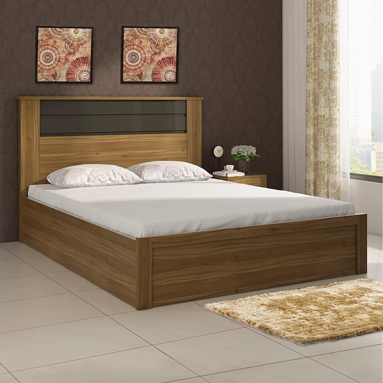 Quadro Cosco Queen Bed with Hydraulic Storage - Brown