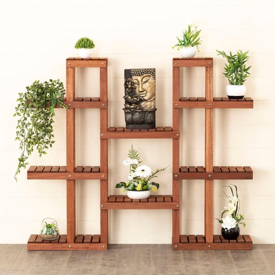 Juliet Solid Wood 5-Tier Planter - Brown