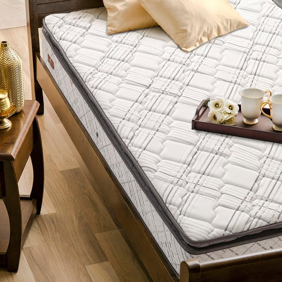 Restomax Elite 6+1 Inch Pocket Spring Memory Foam Teen Mattress with Pillow Top, 120x195cm - White