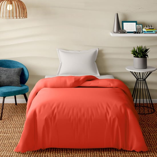 PORTICO Supercale Coral Solid Cotton Single Duvet Cover