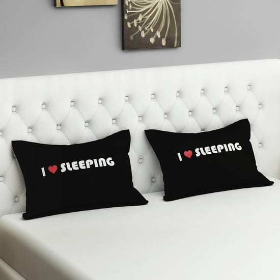 SWAYAM Graffiti Print Pillow Cover- Set of 2 - 55 x 90 cm