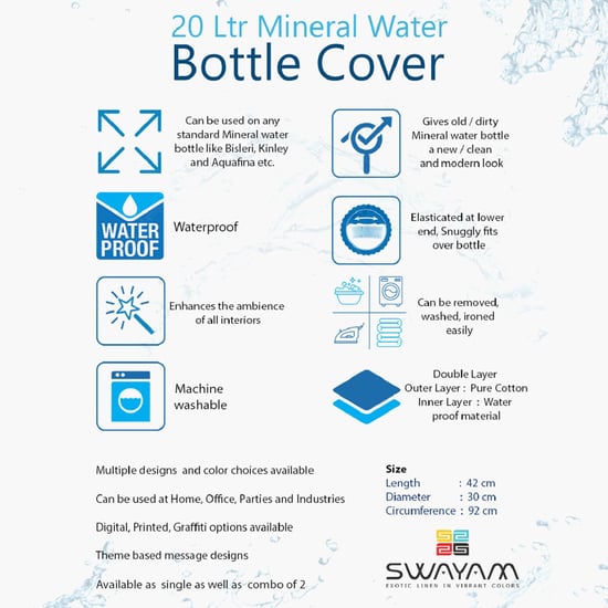SWAYAM Printed Water Dispenser Bottle Cover