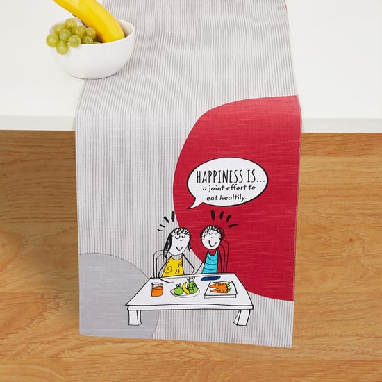 Happiness Printed Table Runner - 33 cm x 180 cm