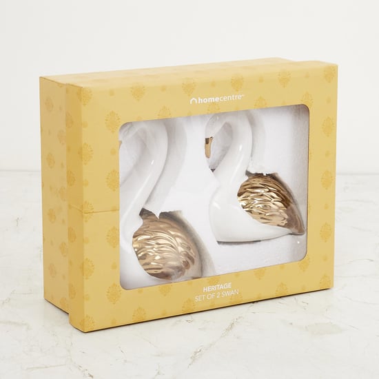 Stellar Set of 2 Porcelain Swan Figurines