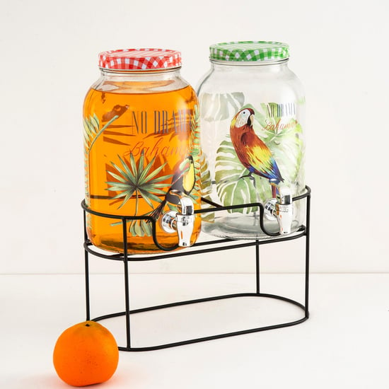 Corsica Essentials Set of 2 Glass Dispensers with Stand - 3L