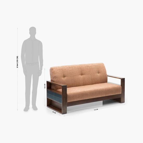 Delport Mocha Brown Fabric 3+2 Seater Sofa Set