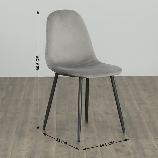 Allen Glass Top 4-Seater Dining Set with Chairs - Black and Grey