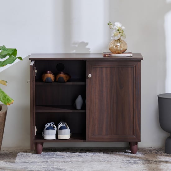 Lewis 12 Pairs Shoe Cabinet with Cushion Seat - Brown