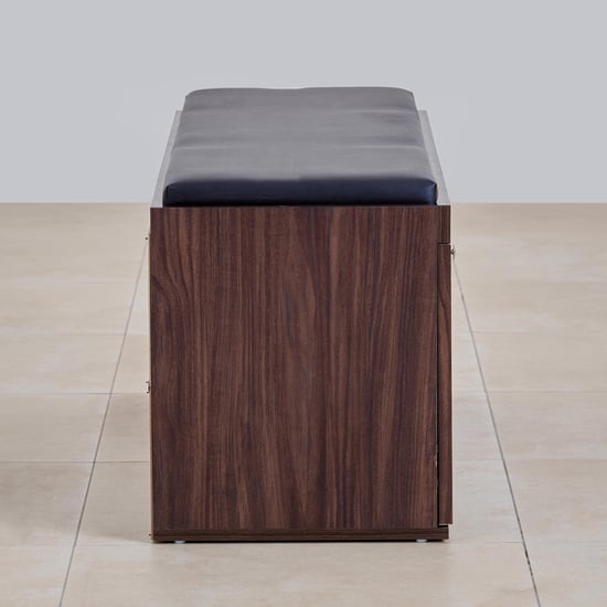 Lewis 18 Pairs Shoe Cabinet with Cushion Seat - Brown