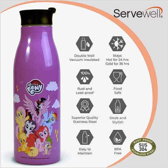 SERVEWELL Champion Printed Double Wall Vacuum Bottle- 600 ml