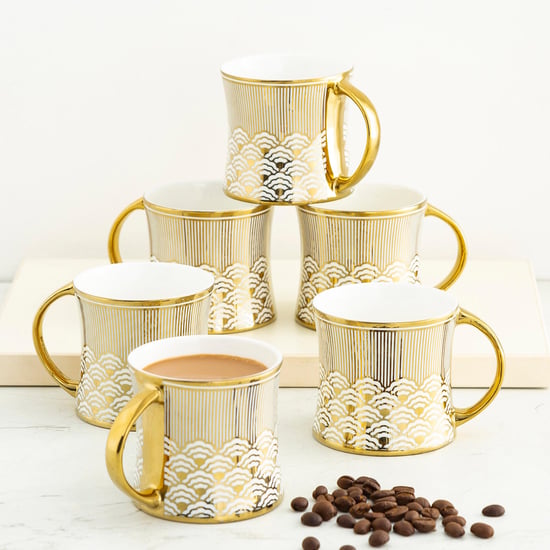 Corsica Set of 6 Bone China Coffee Mugs - 200ml