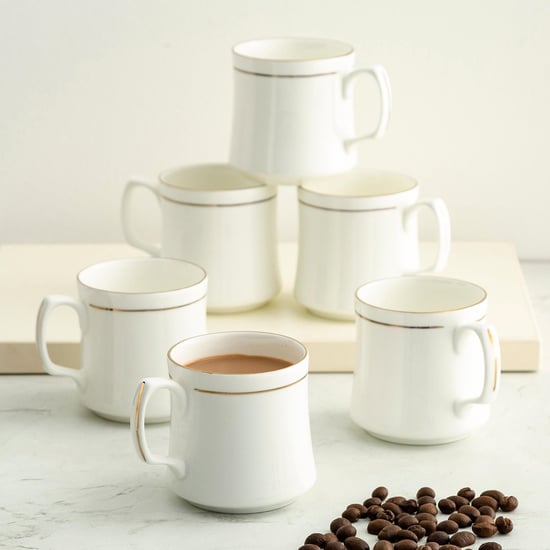 Corsica Set of 6 Bone China Coffee Mugs - 170ml