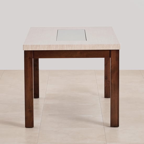 Harmony Sia Faux Marble Top 6-Seater Dining Table with Chairs - Beige