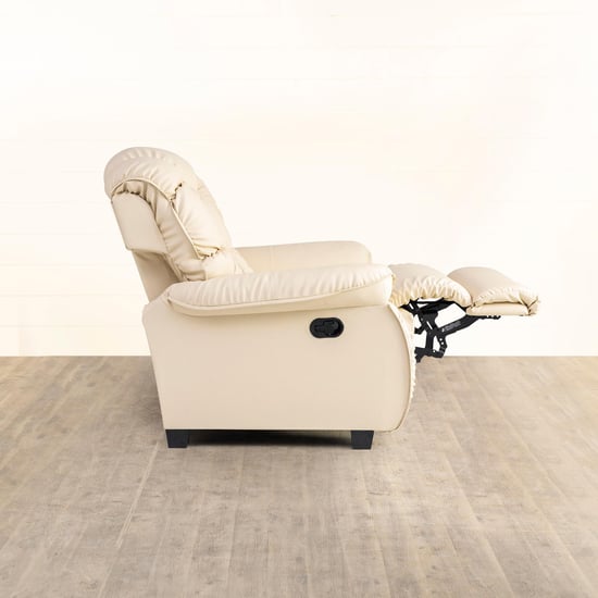Helios Verona Faux Leather 1-Seater Recliner - Cream