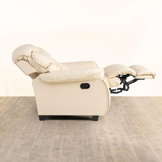 Helios Verona Faux Leather 1-Seater Recliner - Cream