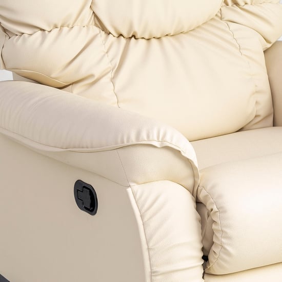 Helios Verona Faux Leather 1-Seater Recliner - Cream